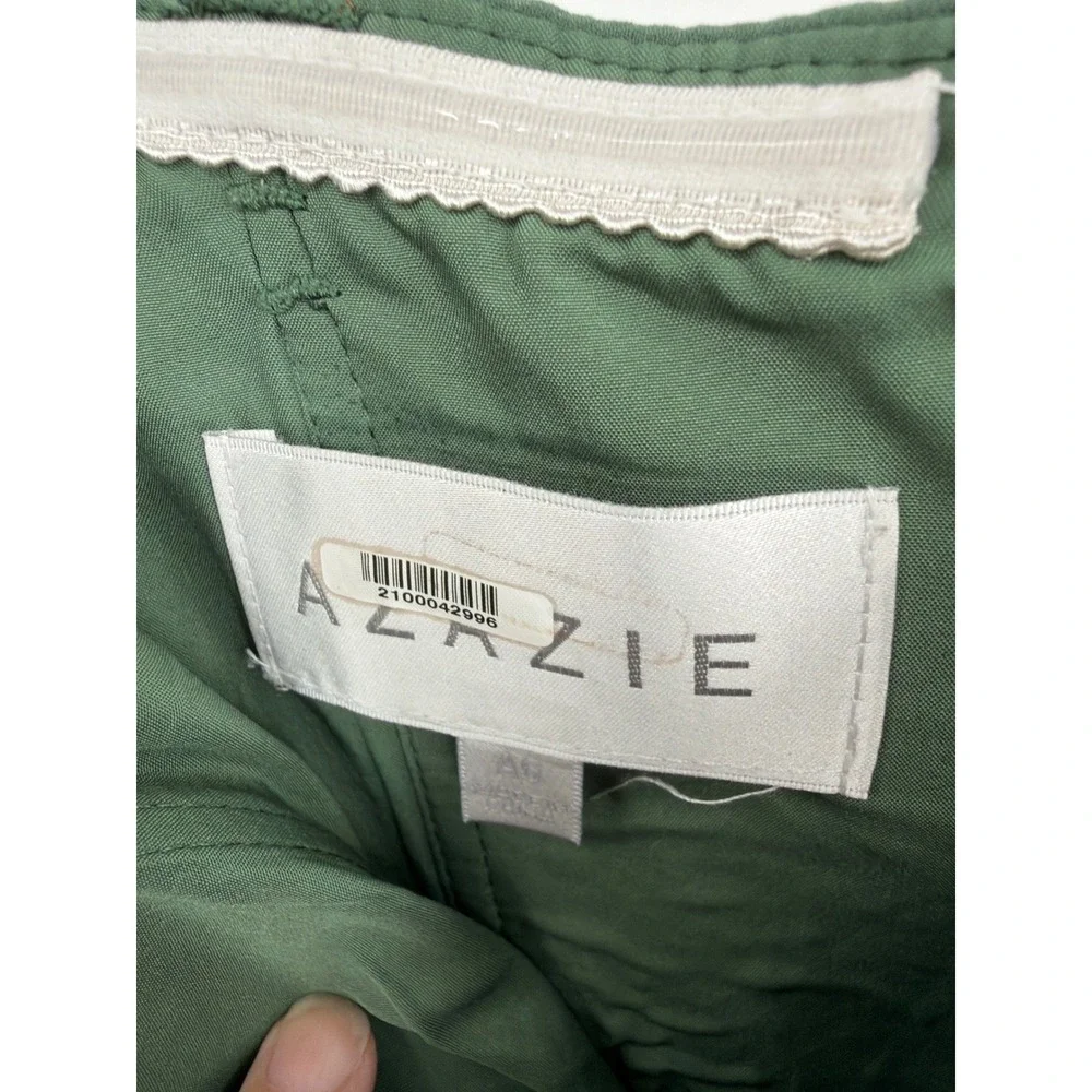 Azazie Pine Green Chiffon Flutter Sleeve Cowl Neck Maxi Bridesmaid Dress A6